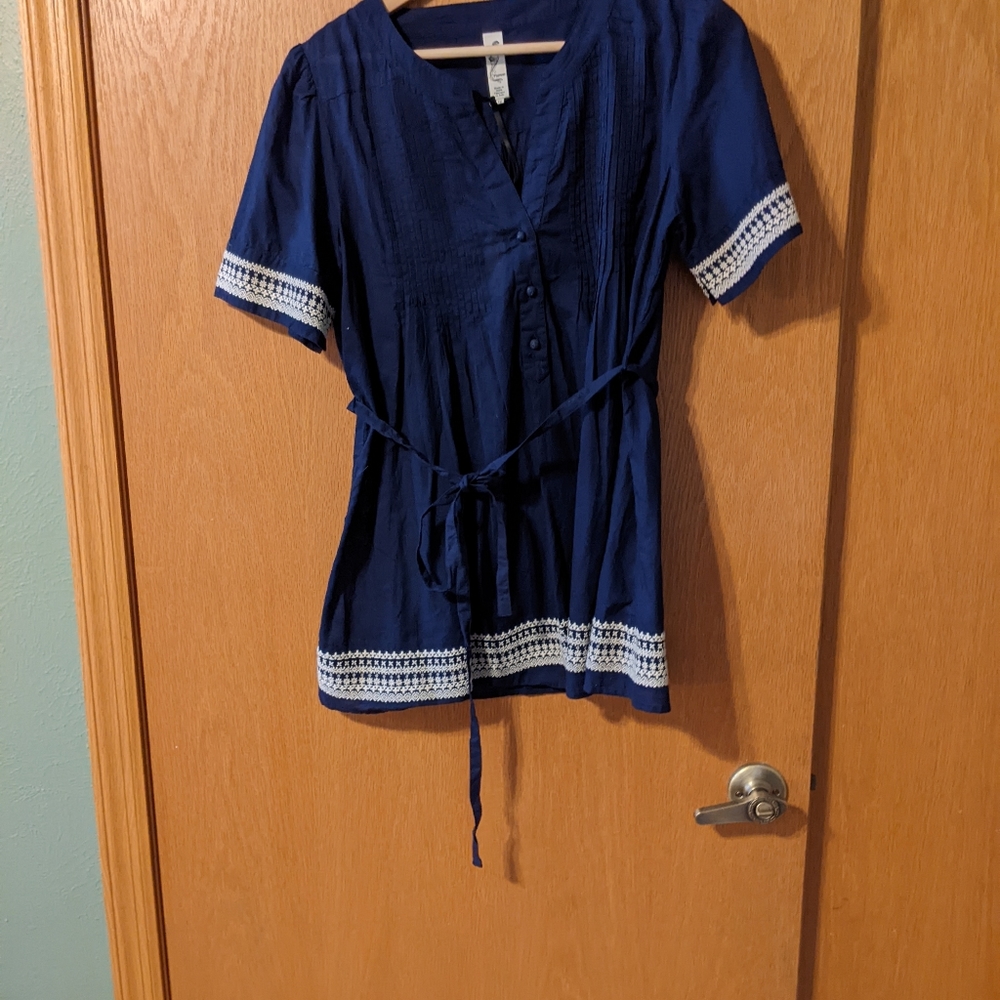 Anthropologie Blue Tunic Size 10